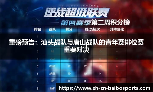 重磅预告：汕头战队与唐山战队的青年赛排位赛重要对决